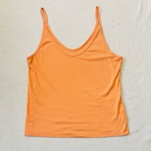 Orange Tank Top With Thin Spaghetti Straps Scoop Neck Size Large EUC